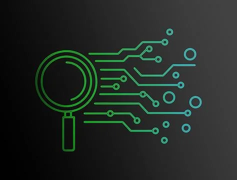 Technology Search and Analysis Background. Stock Illustration