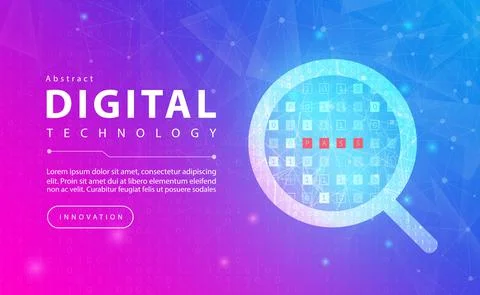 Technology search password cyber security abstract background concept Digital Illustrazione stock