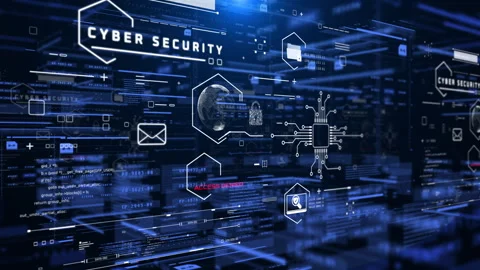 Technology secure virtual environments vertical perspective view 4K motion Stock Footage 314540392