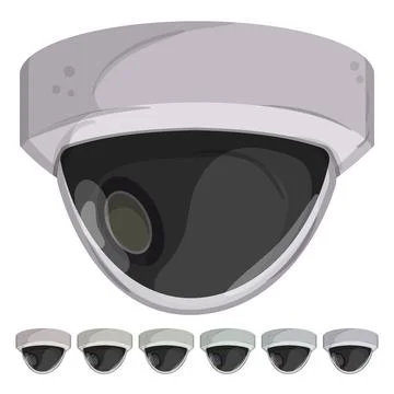 Technology security camera cctv cartoon vector graphic Stock Illustration