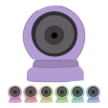 Technology security camera vector cartoon graphic Illustrazione stock