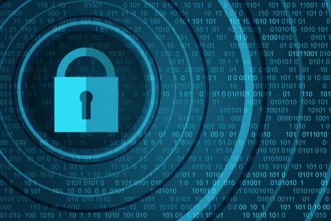 Technology security concept. Closed Padlock on digital background Stock Illustration