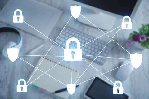 Technology security concept. Internet. Network Stock Photos