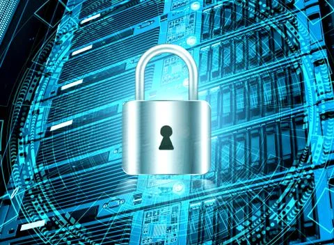 Technology security concept. Modern safety web digital background. Protection 스톡 사진