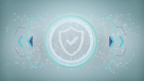 Technology security icon on a circle isolated on a background 3d rendering Stock Illustration