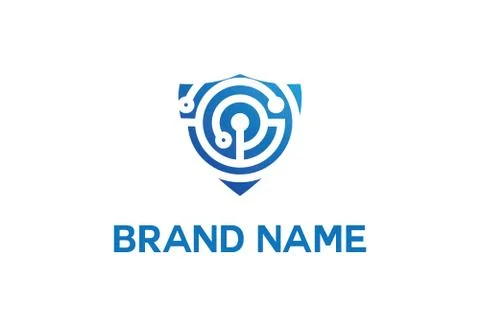 Technology security logo Stock Illustration