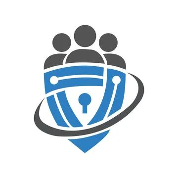 Technology security shield with fingerprint concept suitable for your company Illustrazione stock