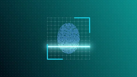 Technology Security System Fingerprint Scanning Touch ID Video Background Stock Footage 342783882