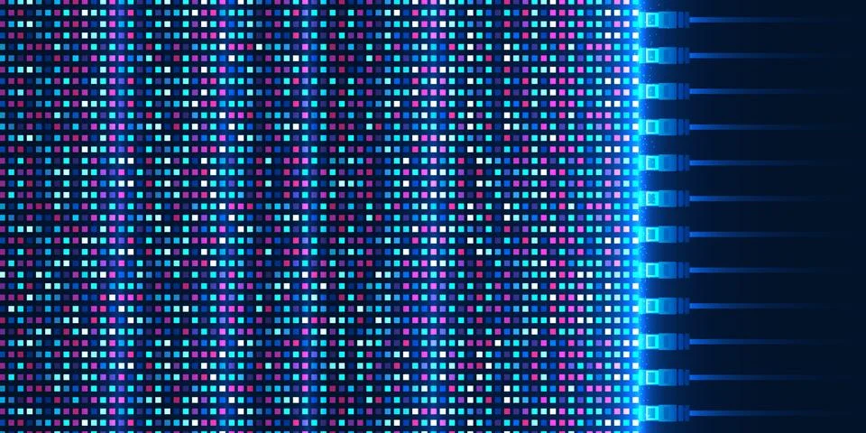 Technology Server Background, Server Rack Connected via LAN, Network Infras.. 스톡 일러스트