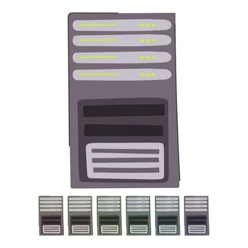 Technology server rack vector cartoon graphic Stock Illustration