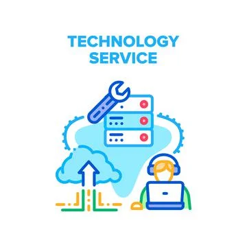 Technology Service Vector Concept Illustration Stock Illustration