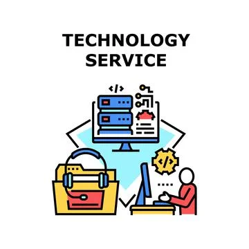 Technology Service Vector Concept Illustration Stock Illustration