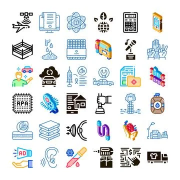 Technology services and digital business icons collection Stockillustratie
