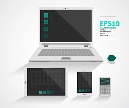 Technology set Stock Illustration