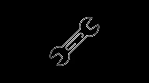 Technology setting icon concept. Repair service icon. neon line gear and ne.. Stock Footage 305298634