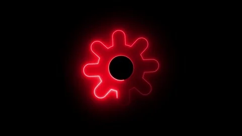 Technology setting icon concept.Spinning gear animation. Abstract neon sett.. Stock Footage 310154830