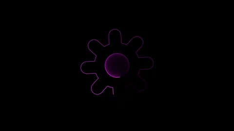Technology setting icon concept.Spinning gear animation. Abstract neon sett.. Stock Footage 310154889