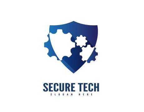 Technology shield logo Stock Illustration
