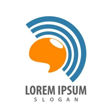 Technology signal communication logo concept design. Symbol graphic template  Stock Illustration
