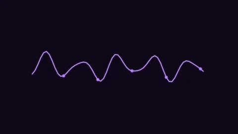 Technology signal wave line animation, violet neon style Видео 342598584