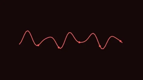 Technology signal wave line animation, red neon style 動画素材 342598589