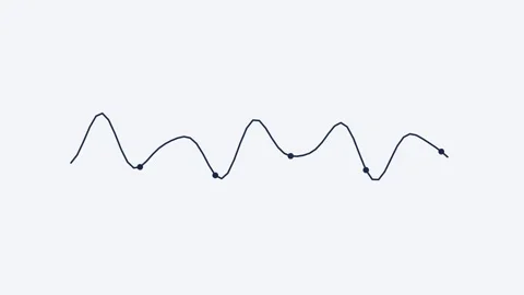 Technology signal wave line animation, dark ink blue style Видео 342598596