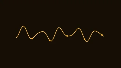 Technology signal wave line animation, amber neon style Stock-Footage 342598614