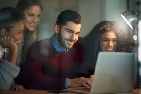 Technology simplifies the search for solutions. a group of young entrepreneurs Stock Photos