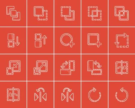 Technology sketch icon set イラスト素材