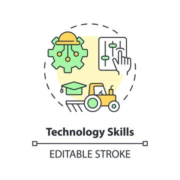 Technology skills multi color concept icon Ilustración de archivo