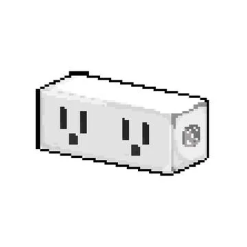 Technology smar plug pixel art vector illustration Stock Illustration