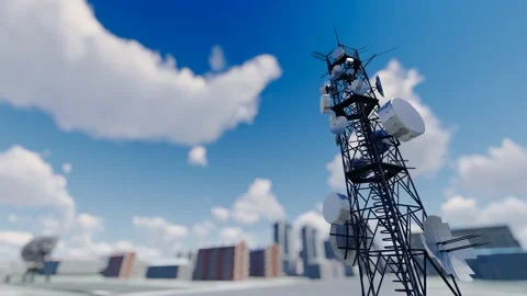 Technology smart city covered by 5g network signal Stock Footage 171491973
