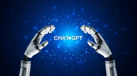 Technology smart robot AI, artificial intelligence by enter command prompt .. Stock Photos