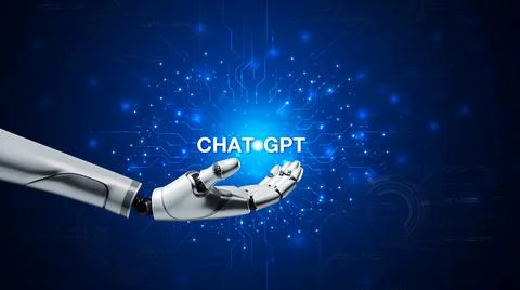 Technology smart robot AI, artificial intelligence by enter command prompt .. 写真素材