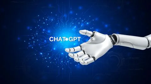 Technology smart robot AI, artificial intelligence by enter command prompt .. 스톡 사진