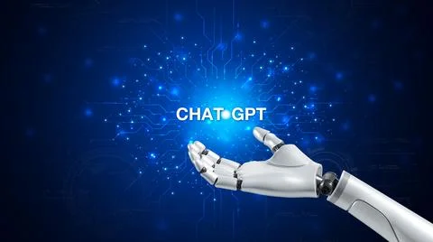 Technology smart robot AI, artificial intelligence by enter command prompt .. Stock Photos