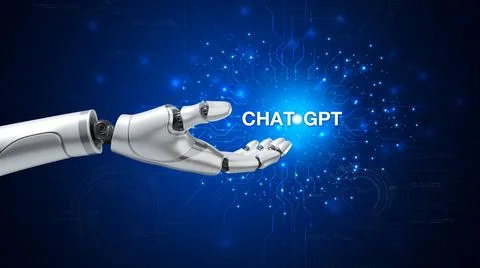 Technology smart robot AI, artificial intelligence by enter command prompt .. Stock Photos