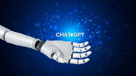 Technology smart robot AI, artificial intelligence by enter command prompt .. Stock Photos