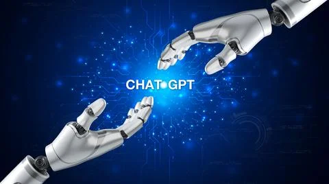 Technology smart robot AI, artificial intelligence by enter command prompt .. Stock Photos
