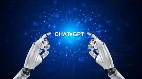 Technology smart robot AI, artificial intelligence by enter command prompt .. Stock Photos