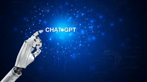 Technology smart robot AI, artificial intelligence by enter command prompt .. Stock Photos