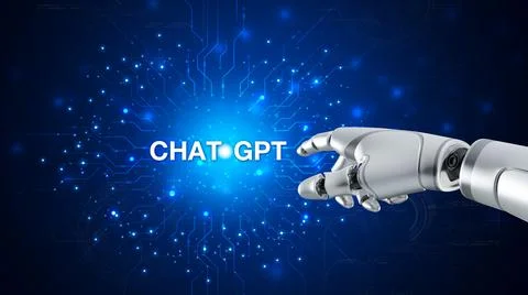 Technology smart robot AI, artificial intelligence by enter command prompt .. Stock Photos