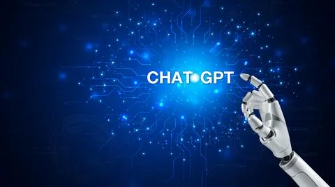 Technology smart robot AI, artificial intelligence by enter command prompt .. Stock Photos
