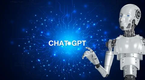 Technology smart robot AI, artificial intelligence by enter command prompt .. Stock Photos