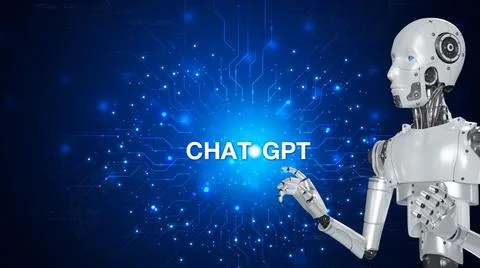 Technology smart robot AI, artificial intelligence by enter command prompt .. Stock Photos