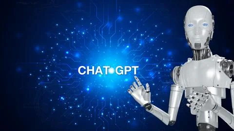Technology smart robot AI, artificial intelligence by enter command prompt .. Stock Photos