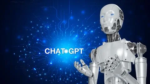 Technology smart robot AI, artificial intelligence by enter command prompt .. Stock Photos