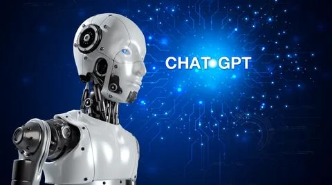 Technology smart robot AI, artificial intelligence by enter command prompt .. Fotos Stock