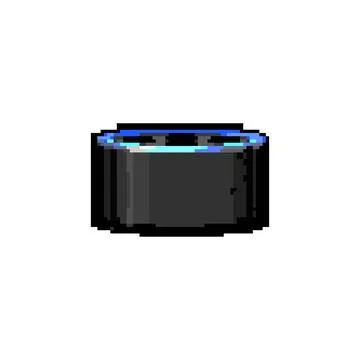 Technology smart speaker pixel art vector illustration 스톡 일러스트