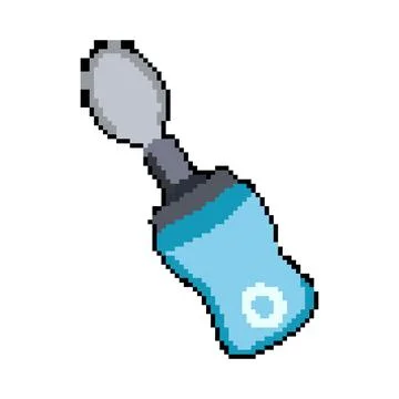 Technology smart spoon pixel art vector illustration Stock Illustration